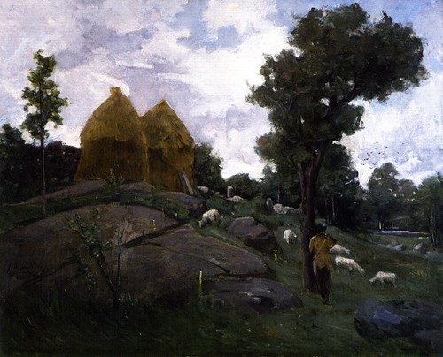 Dipinto olio julian alden weir