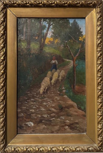 Scuola italiana olio - , tela