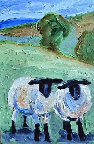 Quadro olio pecore 10x15 - , cm